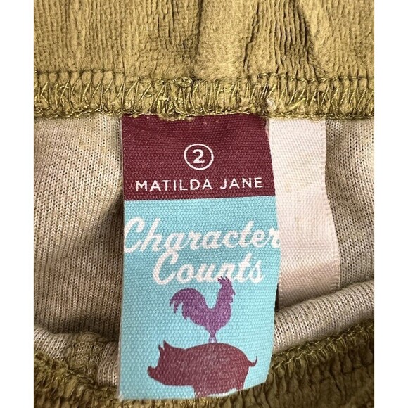 Matilda Jane size 2 Character Counts Green Velour‎ Pear Big Ruffles  EUC - Picture 9 of 11